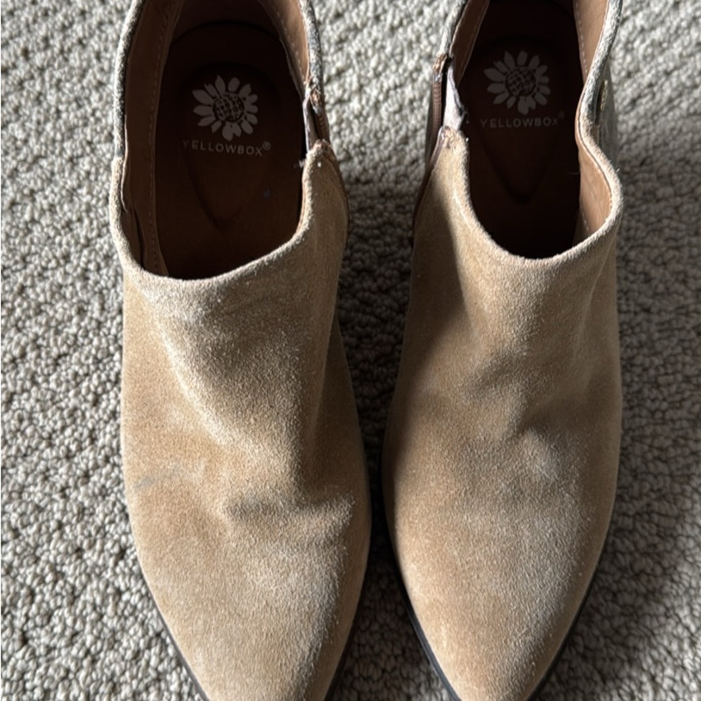 Yellow Box Leopard Accent Suede Ankle Booties - Picture 2 of 4